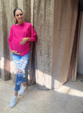 Suéter de maternidad rosa barbie unitalla