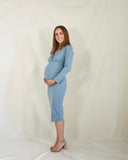 Vestido de maternidad azul polvo, RittaYuridia