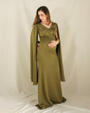 Vestido de maternidad Eliana, verde olivo neopreno