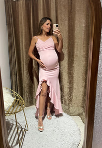 Vestido de maternidad Ines, rosa claro neopreno