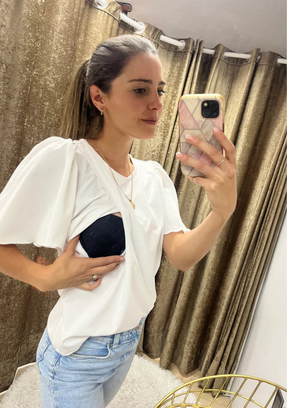Blusa lactancia Zayra blanca XG