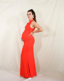 Vestido de maternidad Carola, naranja vértigo