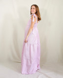 Vestido de maternidad Dalia rosa rayitas