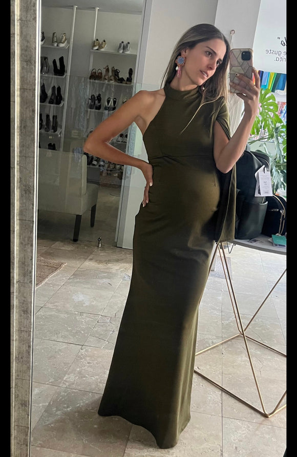 Vestido de maternidad Carola, verde olivo