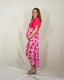 Vestido de Maternidad, Love Carlota rosa flores rosas