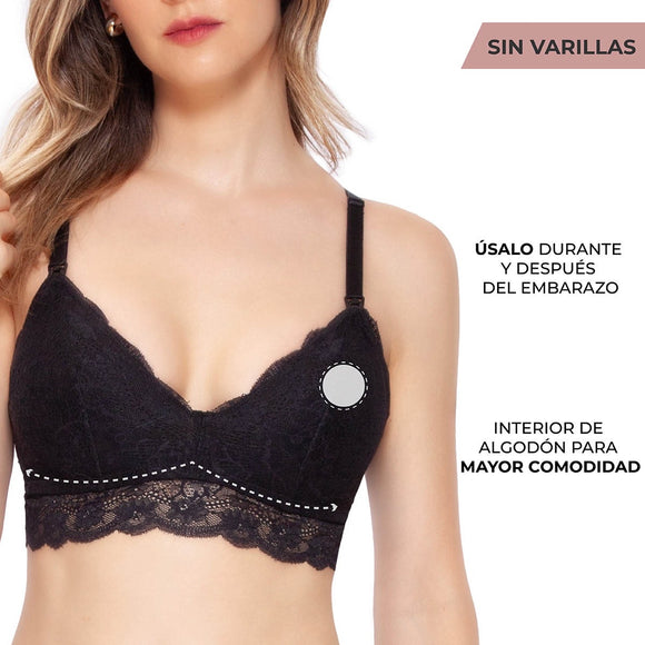 Brassier lactancia negro encaje