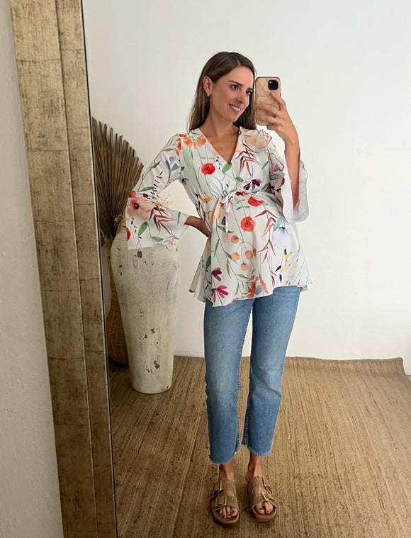 Blusa de maternidad, loretta acuarela