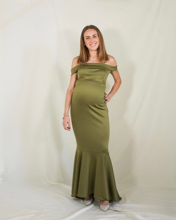 Vestido de maternidad Renata, verde olivo