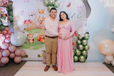 Vestido de maternidad sesión Alberta rosa brilloso intenso
