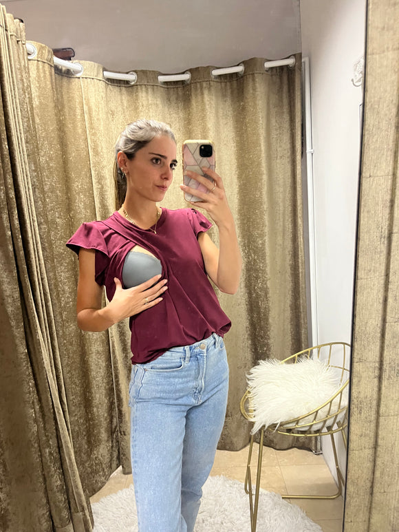 Blusa lactancia Andy vino algodón