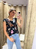 Blusa de lactancia, andy negra pajaritos