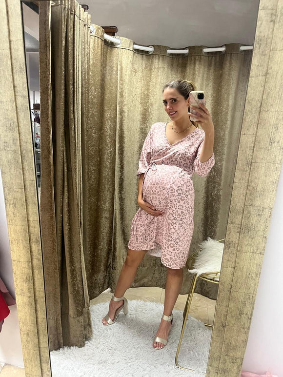 Vestido de Maternidad, Natalia leopardo rosa