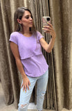 Blusa de maternidad y lactancia algodón lila