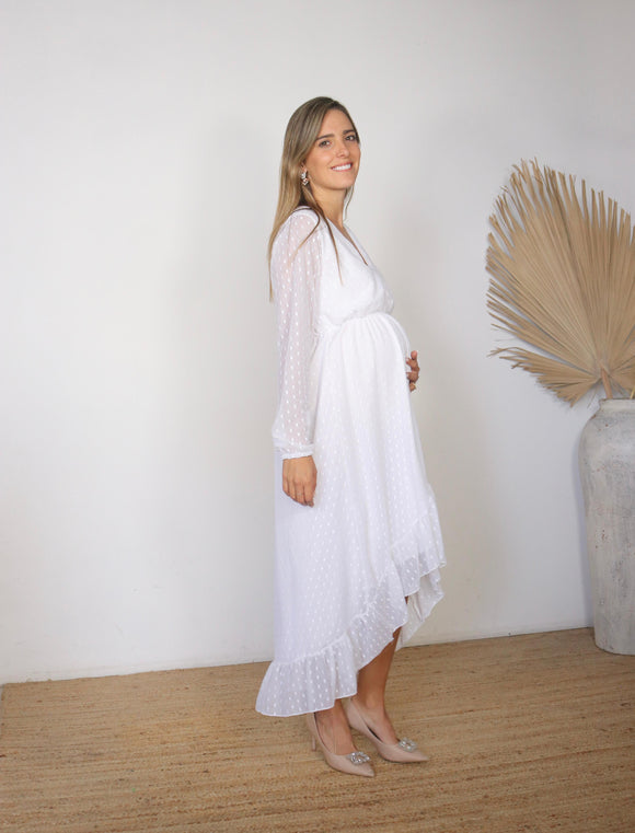 Vestido de Maternidad, Sofia/Carlota ivory bolitas CH