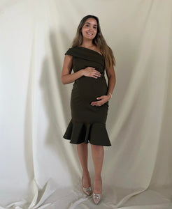 Vestido de maternidad, Maria Jose verde olivo Ponti roma