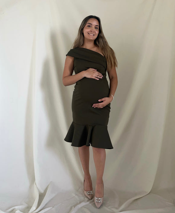 Vestido de maternidad, Maria Jose verde olivo Ponti roma