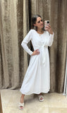 Vestido de maternidad y lactancia romina blanco largo