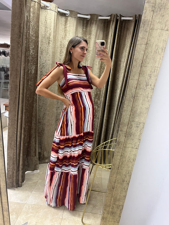 Vestido de maternidad Dalia rayas modernas