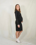 Vestido de maternidad, Camila negro algodón mangas largas
