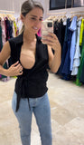 Blusa de lactancia, negra Liz