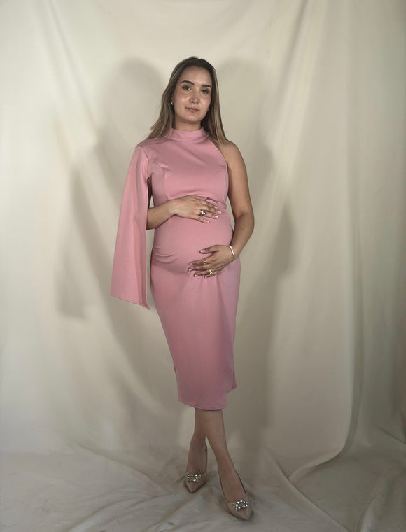 Vestido de maternidad Carola, rosa fuerte corto