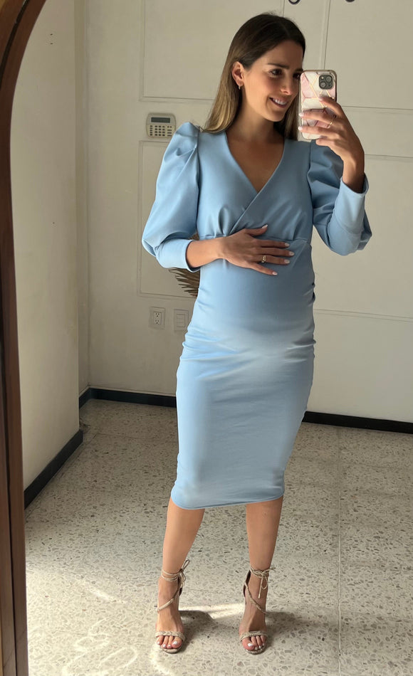 Vestido de maternidad Yuridia azul cielo CH
