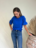 Blusa de lactancia Georgina, azul rey