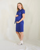 Vestido de maternidad, Camila azul imperial mangas cortas