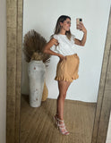 Short de maternidad y postparto con olanes stretch, granola G
