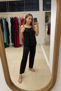Pijama Conjunto de maternidad y lactancia negra