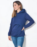 Sudadera de lactancia, rombos azul con capucha