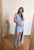 Vestido Elena de maternidad azul cielo neopreno