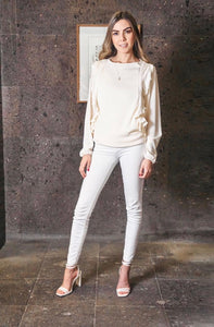 Suéter lactancia olanes ivory CH y XG