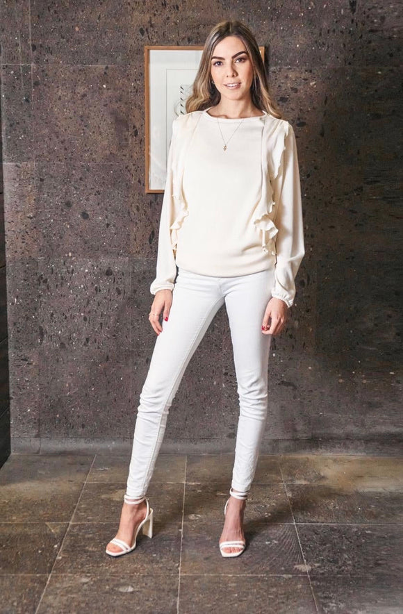 Suéter lactancia olanes ivory CH y XG