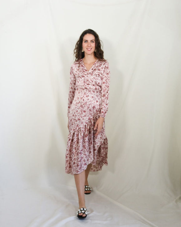 Vestido de maternidad, Mayela florecitas rosa pastel
