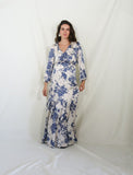 Vestido maternidad, Julieta azul flores crema