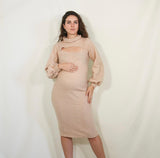 Vestido de maternidad, Maribel beige lentejuelas M