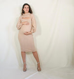 Vestido de maternidad, Maribel beige lentejuelas M