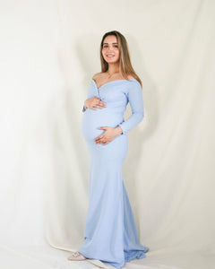 Vestido de maternidad Ritta, azul cielo neopreno