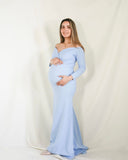 Vestido de maternidad Ritta, azul cielo neopreno