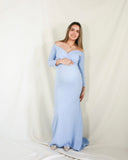 Vestido de maternidad Ritta, azul cielo neopreno