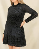 Vestido de maternidad, Gaby corto negro terciopelo textura