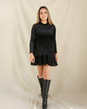 Vestido de maternidad, Gaby corto negro terciopelo textura