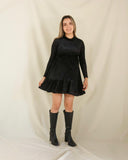 Vestido de maternidad, Gaby corto negro terciopelo textura