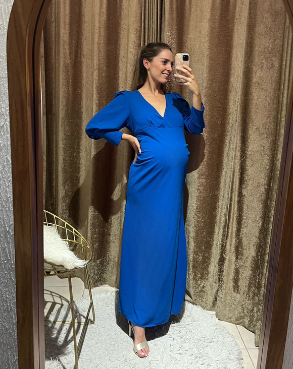 Vestido de maternidad azul vivo M