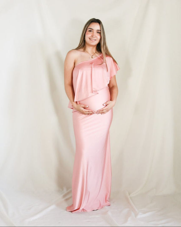 Vestido de maternidad, Martina rosa brilloso