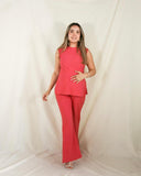 Conjunto de maternidad Mayte, rosa coral fuerte