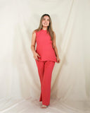 Conjunto de maternidad Mayte, rosa coral fuerte