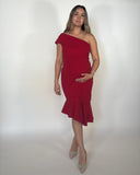 Vestido maternidad, María José rojo olán diagonal