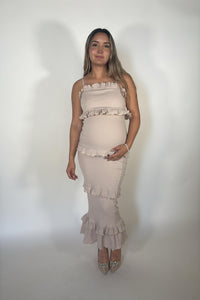 Vestido de maternidad, Brunette con tirantes beige CH